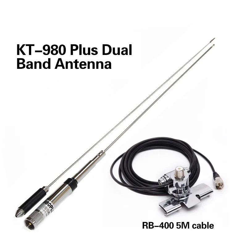QYT KT-980Plus 75 Вт двухдиапазонный мобильный радиоприемник 136-174 МГц/400-480 МГц Автомобильный мобильный радиоприемник с usb-кабелем и антенной