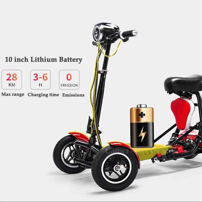 Daibot Electric Elderly Scooter 4 Wheels Electric Scooters 10 Inch 500W Foldable Electric Scooter For Disabled BlueBlackRed (41)