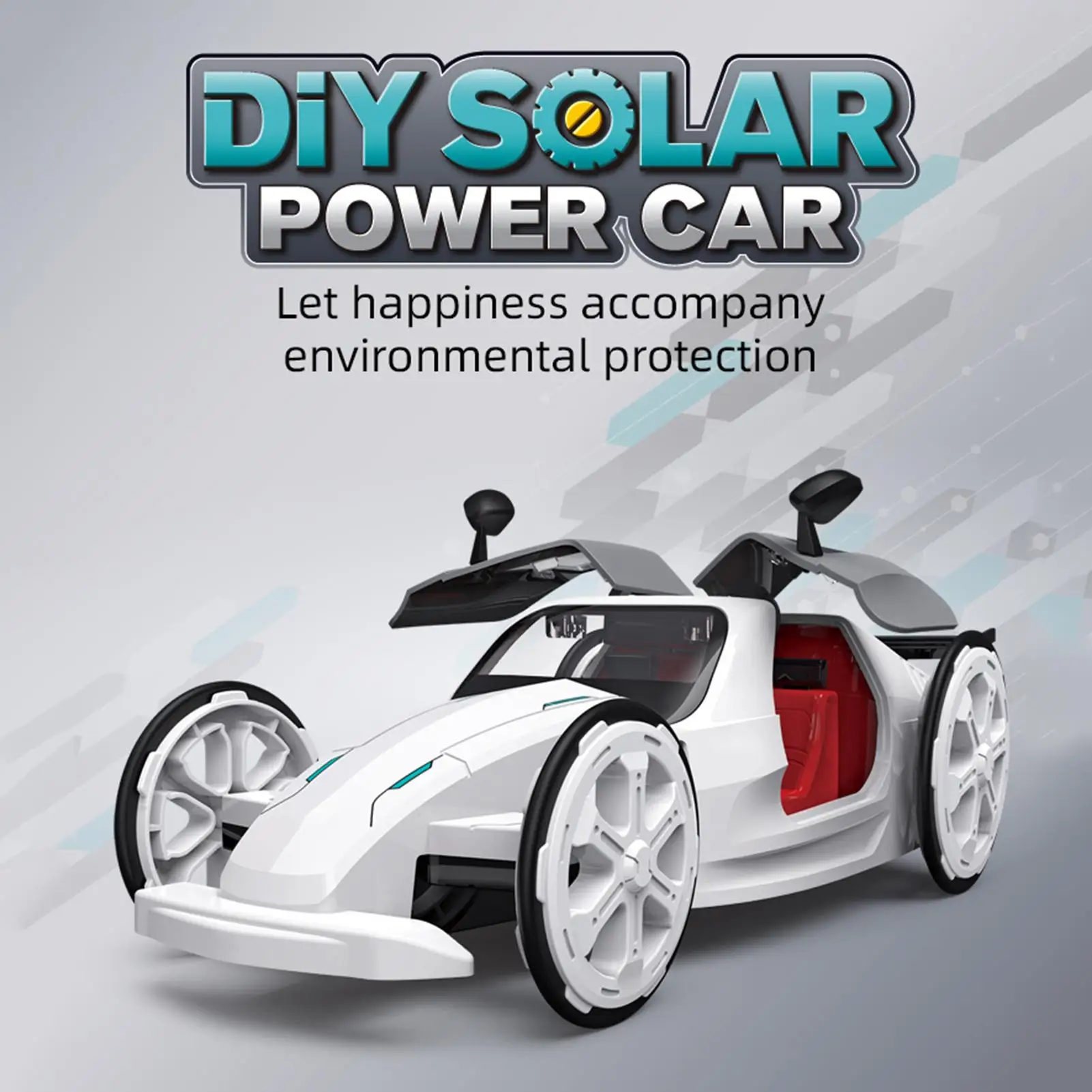 Assembled Educational Kids Vehicle Building Toy Solar Power Sports Car