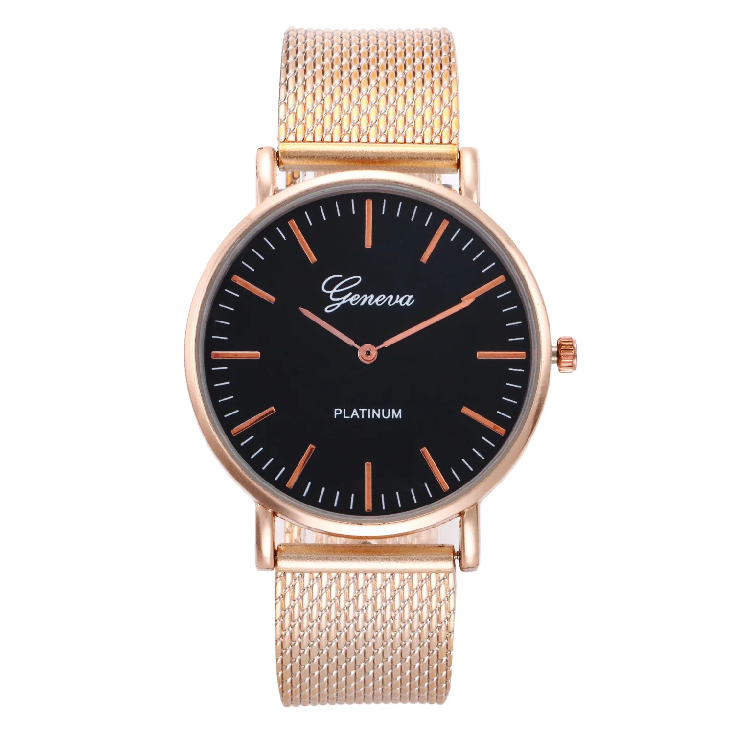 

Hot Selling Geneva Mesh Belt Simple Quartz Watch Men Ladies' Watch Wholesale Manufacturers Direct Selling Cross Border Electrici