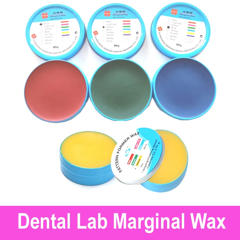 1 box Dental Lab Marginal Wax Waxing Crown Margin Wax Coping Wax For PFM and FCC Crowns 4 colors 80G per box 1