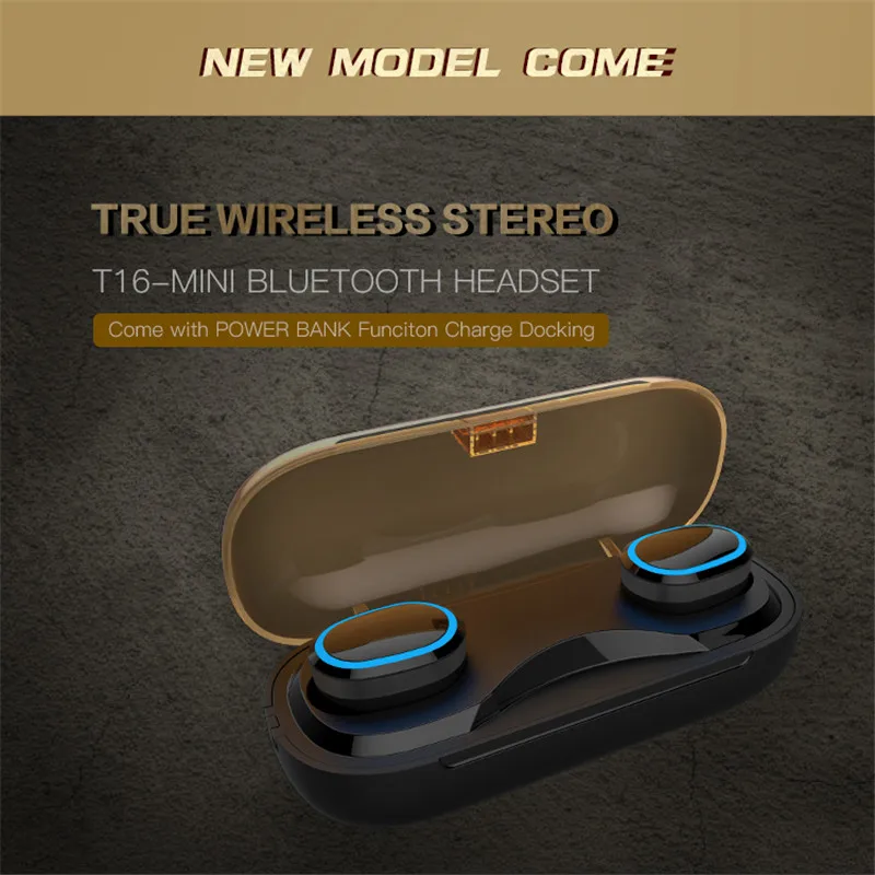 Беспроводные bluetooth T16 3D стерео наушники-вкладыши спортивные водонепроницаемые сенсорные наушники гарнитура T5 с двойным микрофоном