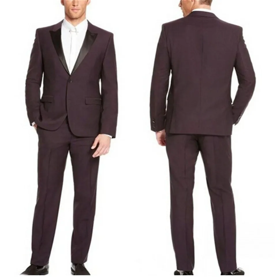 Для мужчин костюм Smolking костюм Terno Slim Fit Easculino вечерние костюмы для Для мужчин смокинг жениха коричневый Женихи Для мужчин жениха(куртка+ штаны