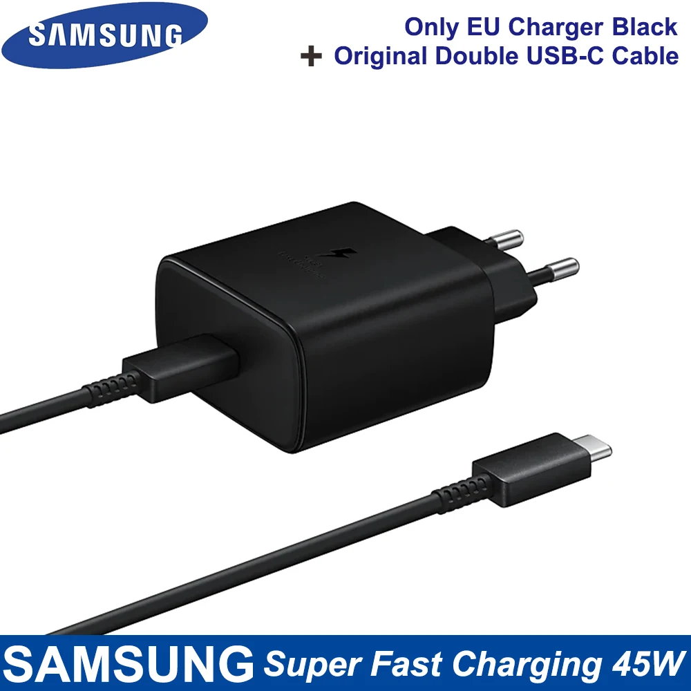 For Samsung Fast Charger 45W Fast Type C Adapter Cable for Samsung GALAXY Note 10 20 S20 Plus S20 Ultra S21 A71 A80 A91 65w usb c charger Chargers