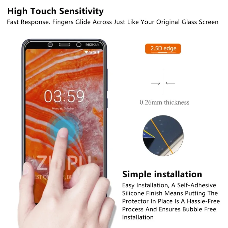25 шт., закаленное стекло для Nokia 3,1 Plus 5,1 Plus 6,1 Plus, Защитное стекло для экрана, закаленное стекло для Nokia X6 X5, защитная пленка