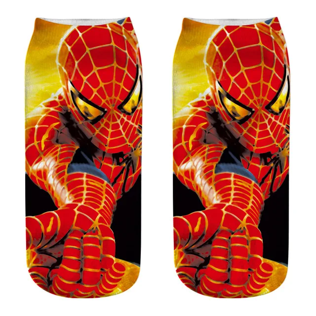 Fsshion/детские носки подростковые носки для детей от 2 до 8 лет, детские носки с изображением Человека-паука, мужские носки для мальчиков и девочек с героями мультфильмов «Капитан Америка» - Цвет: 21