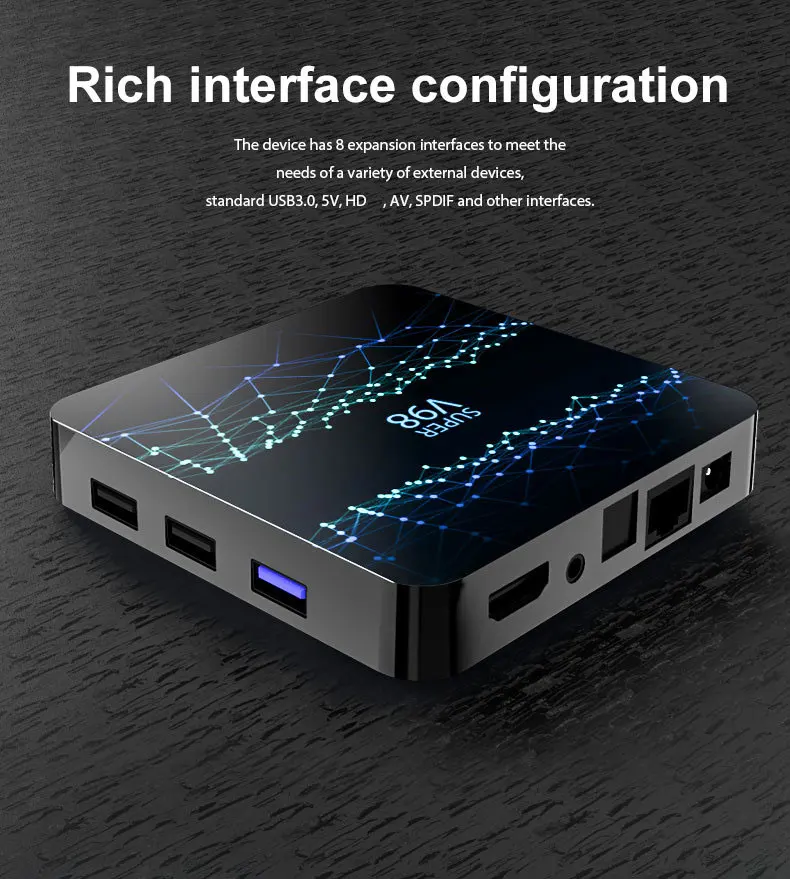 SuperV98 RK3318 4 Гб ОЗУ 32 Гб ПЗУ 2,4 г wifi bluetooth 4,0 Android 9,0 4K ТВ коробка