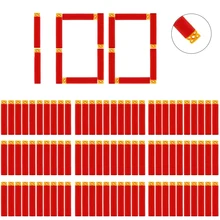 

Red 100PCS EVA Hollow Out Soft Head 7.2cm Dart Refill for Toy Gun Bullets for Nerf Series Xmas Toy Gun Accessories Kids Toy