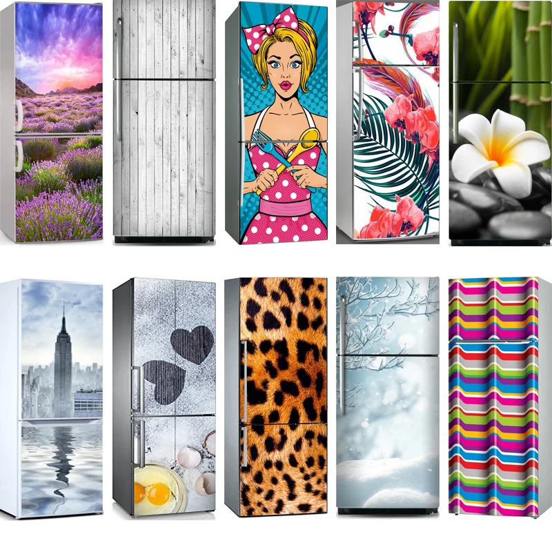 

Wholesale 3D Fruit Vegetables Self Adhesive Dishwasher Refrigerator Freeze Sticker Kid's Art Fridge Door Cover Wallpaper