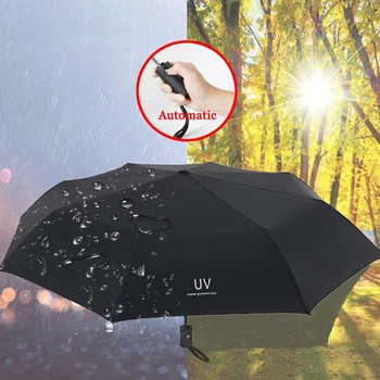 

Folding Umbrella Anti-UV Umbrella Dustproof Strong 8 Bones Black Coating UV Shading Double Layer Sunshine Automatic Umbrella