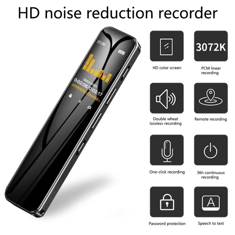 8GB/16GB Mini przenośna cyfrowa aktywowana głosem nagrywarka do wykładów i spotkań redukcja szumów czysty rejestrator dźwięku Audio MP3