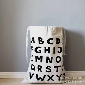 

INS Hot Selling Cinch Top Bag European And American-Style Bear Face Batman Lettered Washing Machine Toy Furniture Canvas Storage