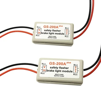

2Pcs 10-30V Car GS-200A Brake Tail Light Flash Strobe Controller Flasher Module LED