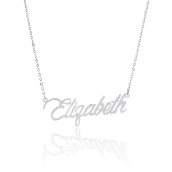 

Necklace Customized Stainless Steel Necklace Nameplate Choker Pendant English Name Jewelry Necklace 45 Fonts AAA Quality