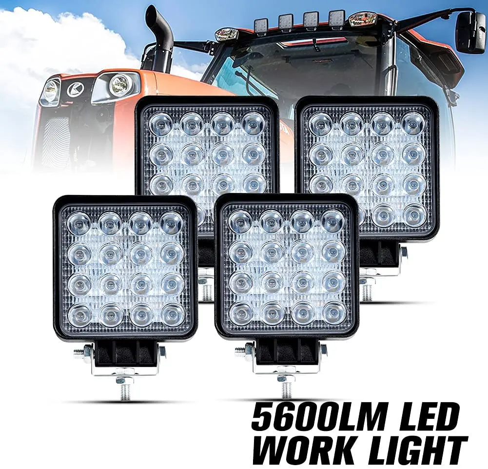 Автомобильные аксессуары 48 Вт светодиодный рабочий квадратный светильник 12 В 24