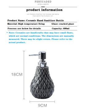 

Creative Pressing Pump Head Ceramic Hotel Split Bottle Shampoo Shower Gel Lotion Bottle Bathroom Hand Sanitizer Bottle