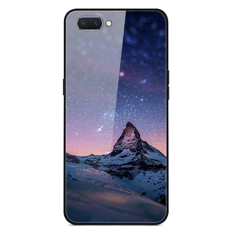 Высококачественный защитный чехол для Oppo A3S чехол Realme C1 закаленное Стекло планета Космос крышка Стекло задняя крышка чехол для Oppo A5 корпус под плетенную сумку для OPPO A3S OPPOA5 Capas - Color: 12