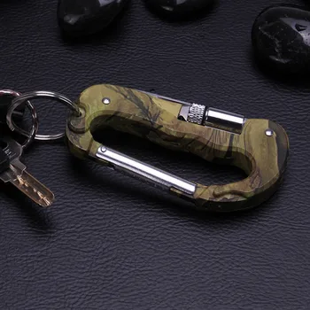 

5 In 1 Hanging Quick Release Stainless Steel Mountaineering Buckle Camping Outdoor Keychain Survival Kit Multifunction Gadgets