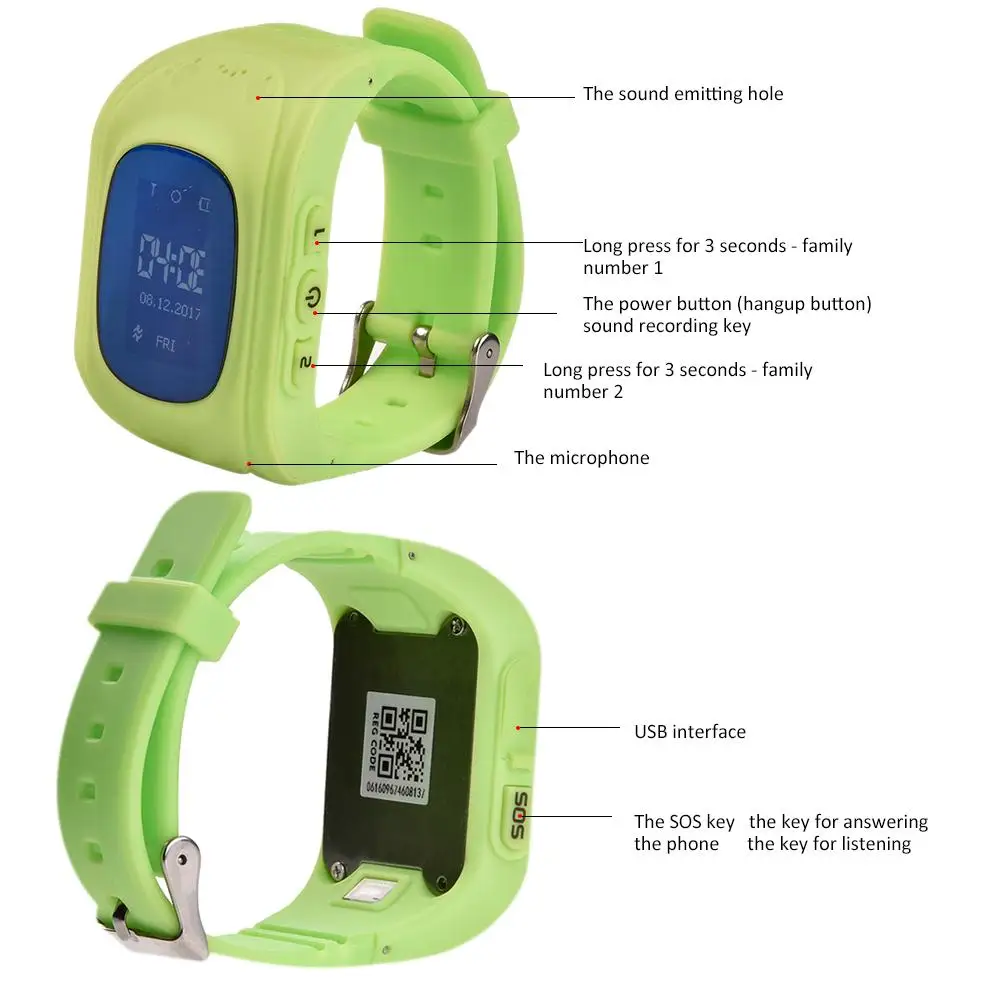 Children Phone Watch GPS Positioning Watch Smart Waterproof Foreign Language Card Watch One Button Monitoring Two-way Call