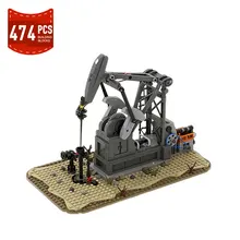 

MOC Urban Construction Excavating Machinery Functioning (Oil Derrick) Oil Pump Jack Building Blocks Bricks Toys for Child Gifts