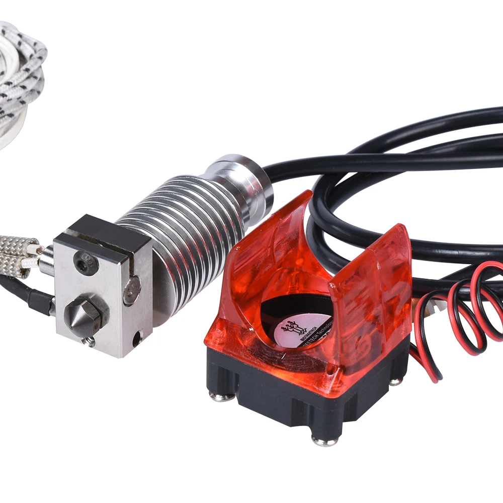 Высокое качество V6 J-head Hotend экструдер комплект покрытый медным соплом жесткий дистанционный Боуден экструдер кронштейн охлаждающий вентилятор 3d принтер E3D
