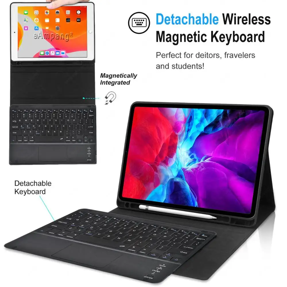 Чехол с сенсорной панелью для клавиатуры iPad Pro 12 9 2020 2017 2018 2015 1 2 3 4 поколения