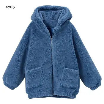 

Fashion Women Coat Fleece Wadded Jacket Plus Size Thicken Hooded Plush Jacket Zipper Furry Hoodies Coat Loose Teddy Femme Casaco