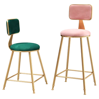 

France Free Bar Chair Simple Iron Dining Modern Cafe Leisure High Stool Nordic Wind Home