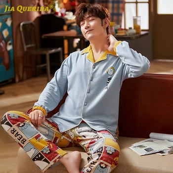 

Man Clothes Fashion Style Casual Style Turn Down Collar Man Pajamas Set Pj Set Pajamas for Man Long Sleeve Long Pants Sleepwear