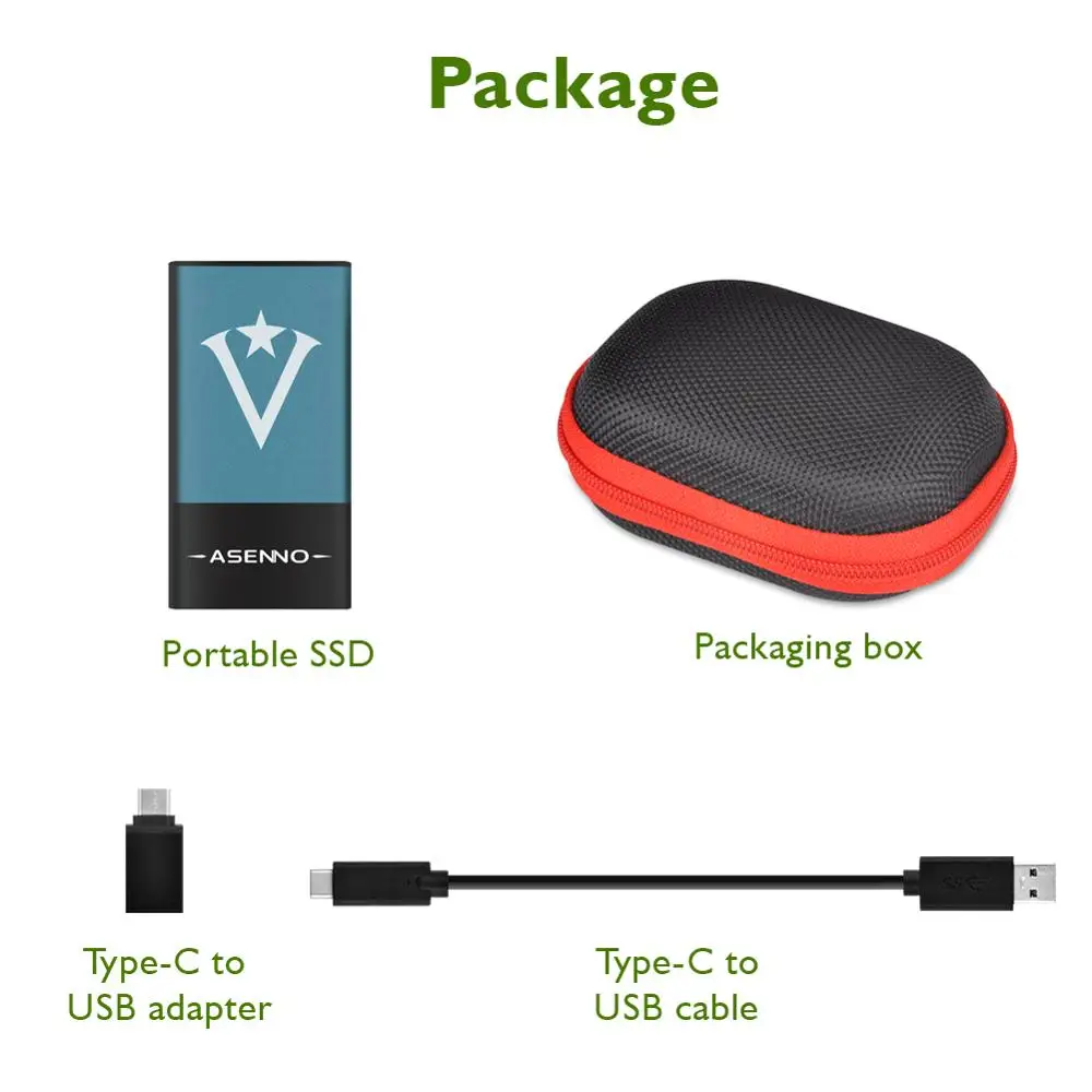 Asenno- SSD 120GB 250GB HDD SSD 500GB cŸ USB 3.0 ޴ SSD 1 ׶Ʈ 2 ׶Ʈ,  ָ Ʈ ̺ ϵ ũ