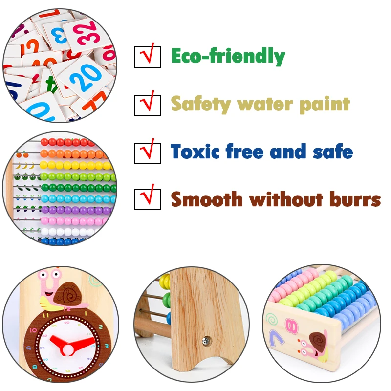 Wooden Abacus Educational Math Toy Children Counting Beads Puzzle