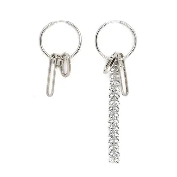 

Simple justine style asymmetric chain rhinestone inlay fashion trendy new earrings pendientes mujer moda 2020 aretes de ear cuff
