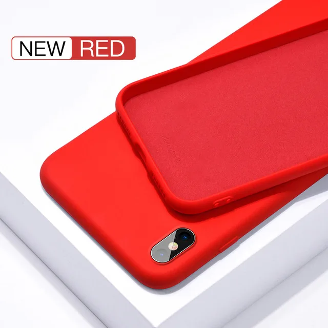 Жидкий силиконовый чехол для Xiao mi Red mi Note 8 7 6 5 K20 Pro 6A мягкий чехол для mi 9T 9 8 SE A2 Lite A1 6X mi x 2 3 2s Чехол - Цвет: Red