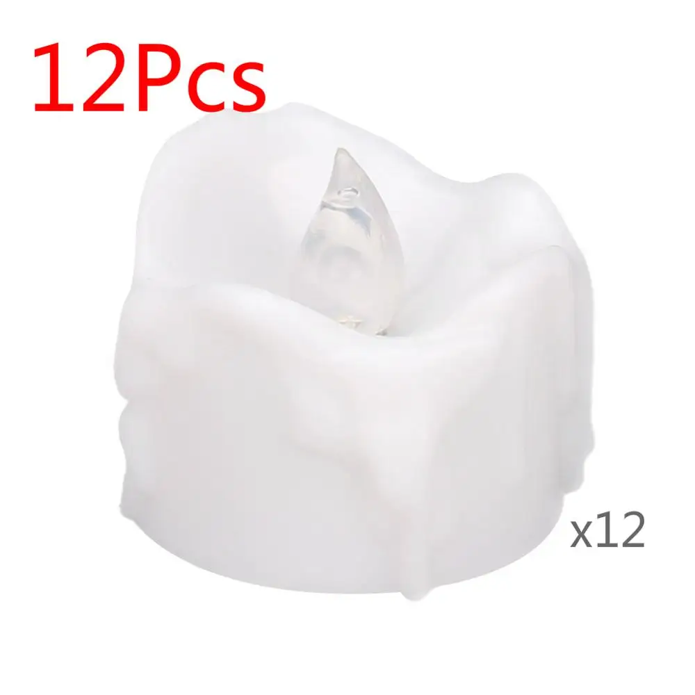 12Pcs 6/12/24 шт. светодиодная Мерцающая свеча Беспламенного электронные Батарея-приведенный в действие Чай светильник свечи для дома для рождественской вечеринки Свадебный декор - Цвет: 12Pcs