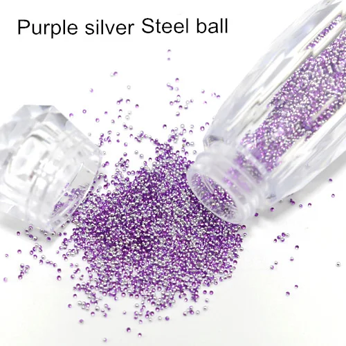 1 бутылка кристалл гравий многоцветный Мини Пикси Стразы не горячей фиксации Стразы Икра Блеск для украшения ногтей B3828 - Цвет: Purple Silver