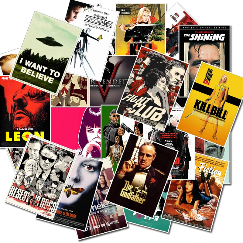 25pcs Classic Movie Stickers Kill Bill For Home Decor DIY Decal Stickers Luggage Laptop Skateboard Toy Stickers