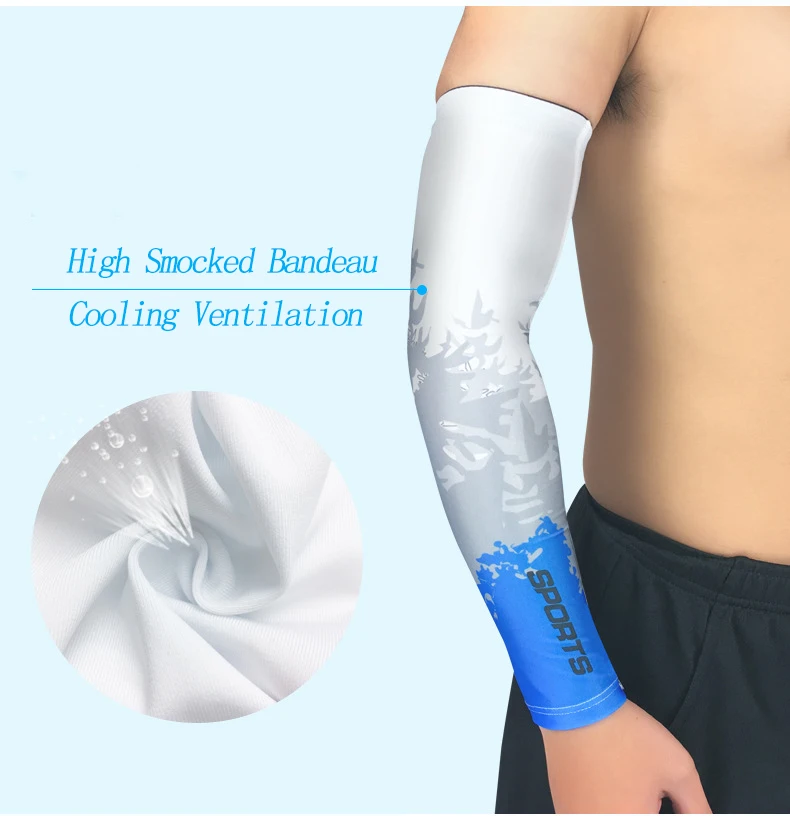 Sports Compression Arm Sleeves 1 Pair Moisture Wicking UV Protection Cooling 14