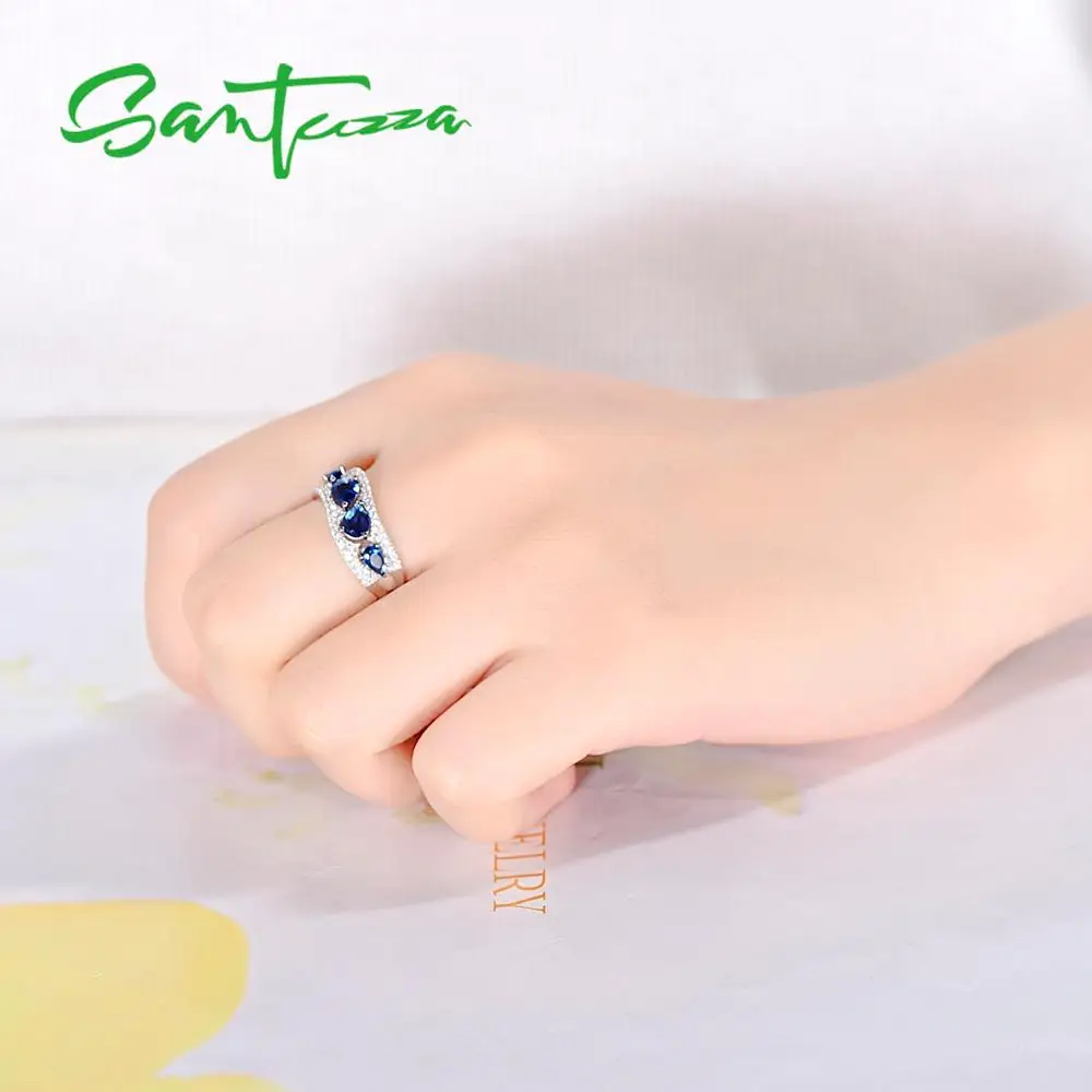 SANTUZZA, серебряное кольцо для женщин, 925 пробы, серебряное, модное, круглое, кольца для женщин, кубического циркония, кольца, вечерние ювелирные изделия