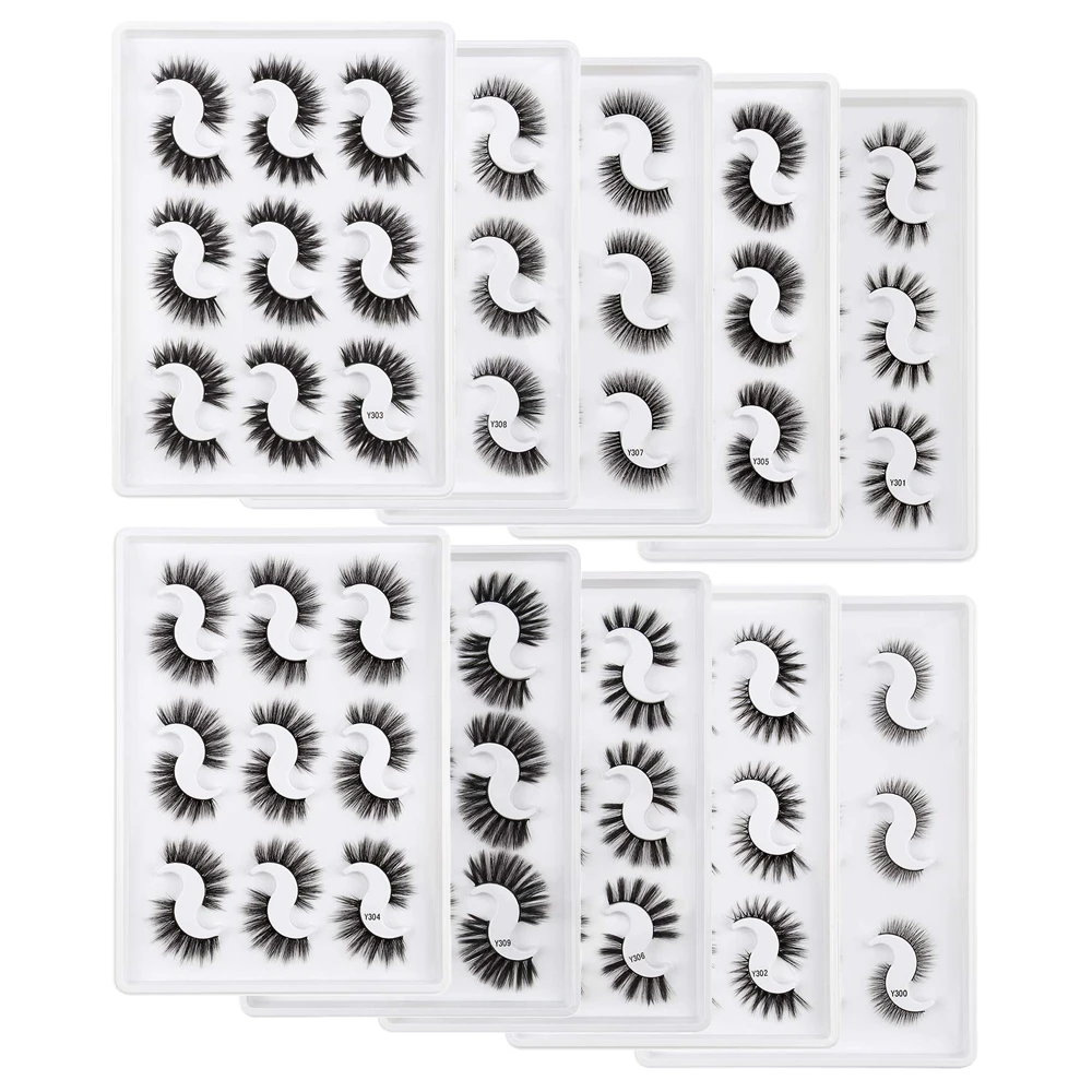 Mink Lashes Wholesale 27/45/90pcs 3d Eyelashes Pack Natural False Vendors Makeup Fake Bulk Items | Красота и здоровье