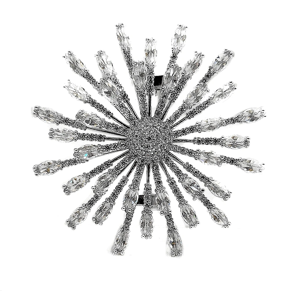 Зимние ювелирные украшения Slivertone круглые броши в форме цветка булавки для