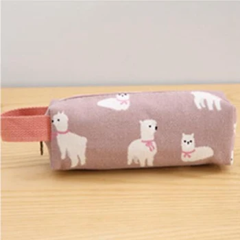 

Novelty Alpaca Canvas Pencil Case Stationery Kids School Pencil Cases Boys Girls Pencil Bag for School Supplies