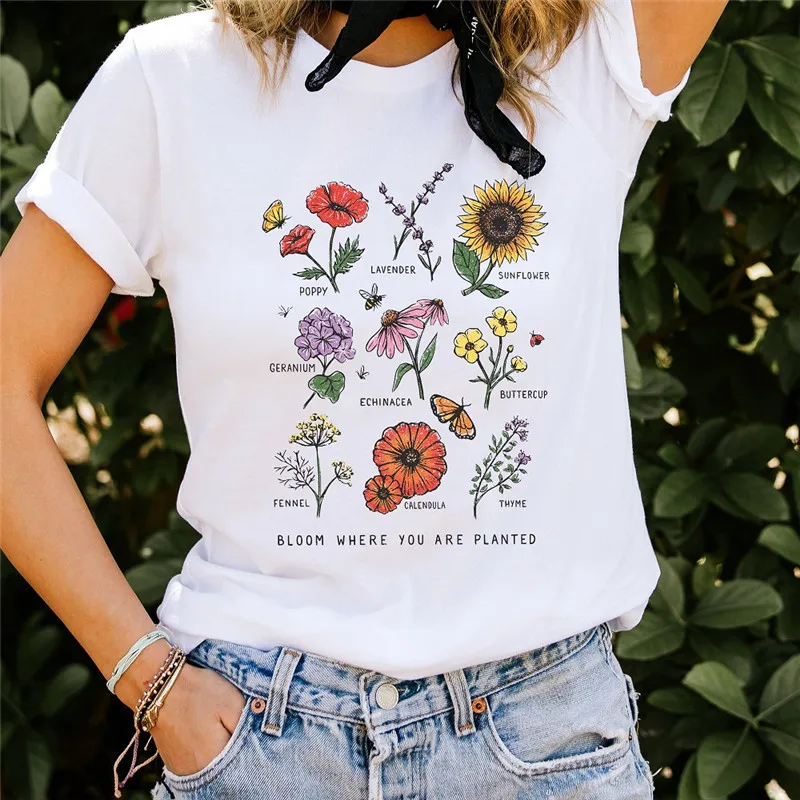 Graphic Tee Women Print Shirt Girl 