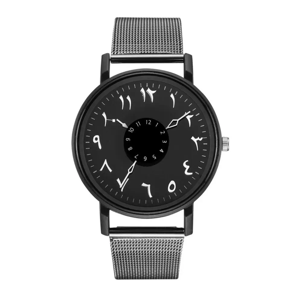 

Men Watches Luxury Famous Brand Women Stainless Steel Mesh Watch Men Sports Turntable Leather Quartz Watch Relogio Masculino Hot