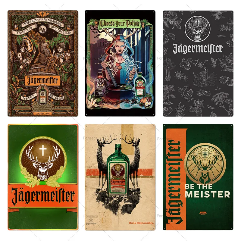 Металлическая табличка Jagermeister металлическая с жестяным знаком винтажная для