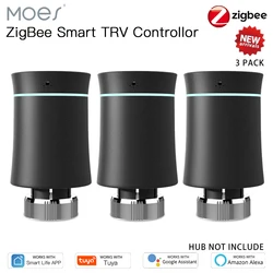 Moes ZigBee 3.0 Tuya TRV New Radiator Actuator Valve Smart Programmable Thermostat Temperature Heater Alexa Voice Control