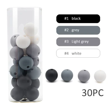 

30pcs Silicone Round beads Food Grade Teether Bracelet DIY Jewelry Baby Teether 12mm silicone beads Baby Teether perle silicone