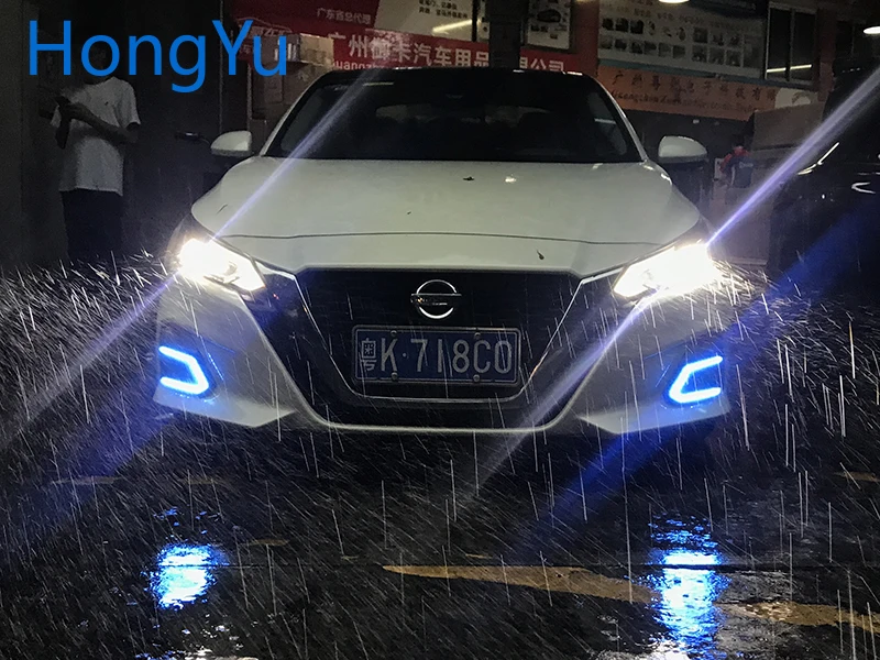 Для Nissan Teana Altima белый синий и желтый функция сигнала поворота автомобиля DRL Светодиодный дневной ходовой свет противотуманная фара