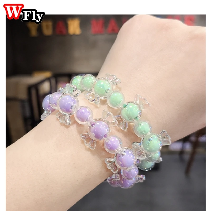 Bracelet Jewelry Women Princess Fashion Stars Candy Decorate Bracelet Pearl Chain Bangles Gift for Children Birthday