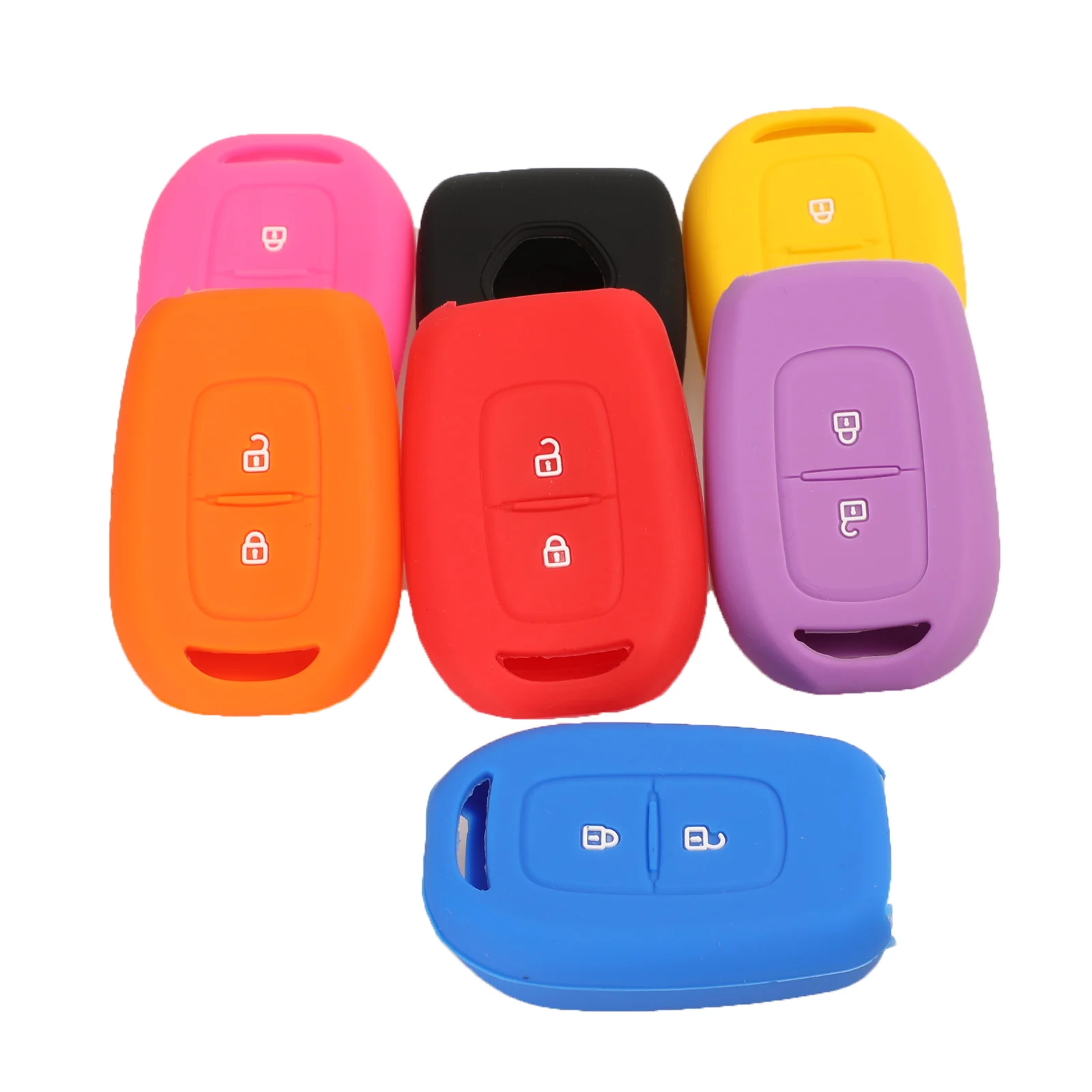 Keyforkess 10pcs 2BTN custodia portachiavi in Silicone per Renault Scenic Master Megane Duster Logan Clio Captur Laguna Fluence Remote FOB Cover - Ha961cc55fd854d7e83ee550a70d17c36d