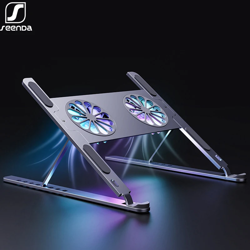 SeenDa 노트북 쿨러 스탠드, 노트북 쿨러 스탠드 패드 냉각, 2 USB 팬